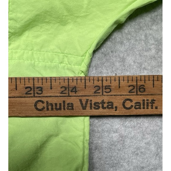 Vtg Italian Club By Aldo Gianne Neon Green Pullover 1/2 Zip Nylon‎ Windbreaker - Picture 6 of 8